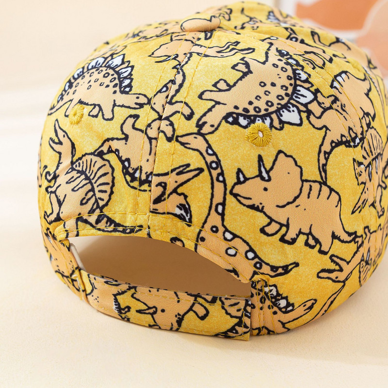 Παιδικά καπέλα του μπέιζμπολ Cartoon Dinosaur Print Baby Boys Girls Summer Summer Outdoor Ρυθμιζόμενο Παιδικό Καλοκαιρινό Καπέλο Παιδικά Καπέλα παραλίας