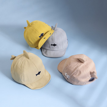 Сладка бебешка шапка с бродерия Shark, лятна мека памучна бейзболна шапка за новородено бебе за малки деца, момчета, момичета, външна козирка, шапки за слънце