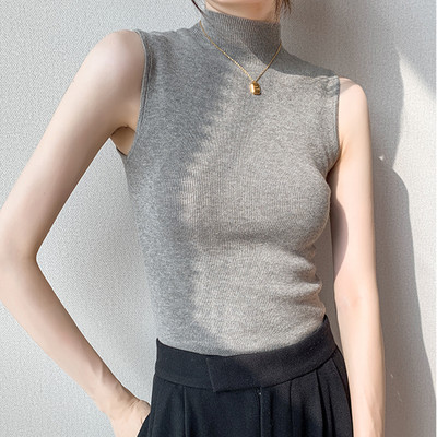 Új elegáns Soft Knit alsó mellény Pulóverek Tavasz Nyár Alkalmi pulóverek Egyszínű felsők Kötött Pólók Alap ingek