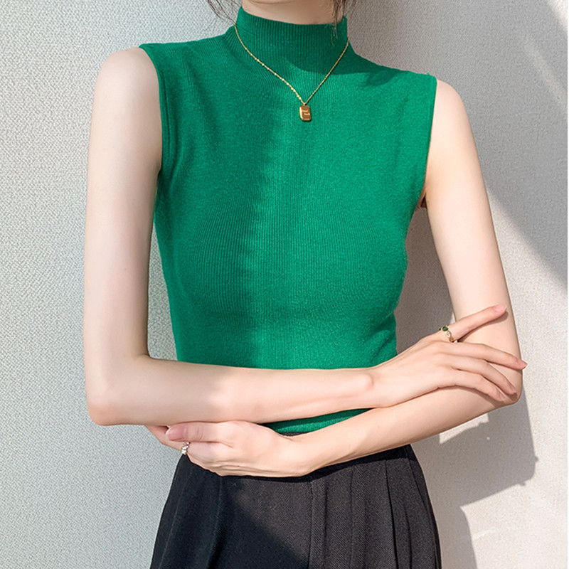 Νέο κομψό μαλακό πλεκτό γιλέκο με πάτο Πουκάμισα πουλόβερ Άνοιξη Καλοκαίρι Casual πουλόβερ Μονόχρωμα μπλουζάκια πλεκτά μπλουζάκια Basic πουκάμισα
