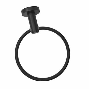 Αντισκωριακό δαχτυλίδι για πετσέτες Αντίκες στρογγυλό δαχτυλίδι για πετσέτες Μαύρο ματ Στήριγμα ρούχων Επιτοίχια υποστήριξη μπάνιου Αξεσουάρ υλικού