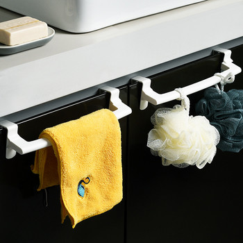 Clip-On Χωρίς ίχνος θήκης για πετσέτες Ράφι πετσετών πολυλειτουργικό ντουλάπι κουζίνας Τύπος κλιπ πόρτας Ράφι κρεμαστή ράφι Αξεσουάρ μπάνιου