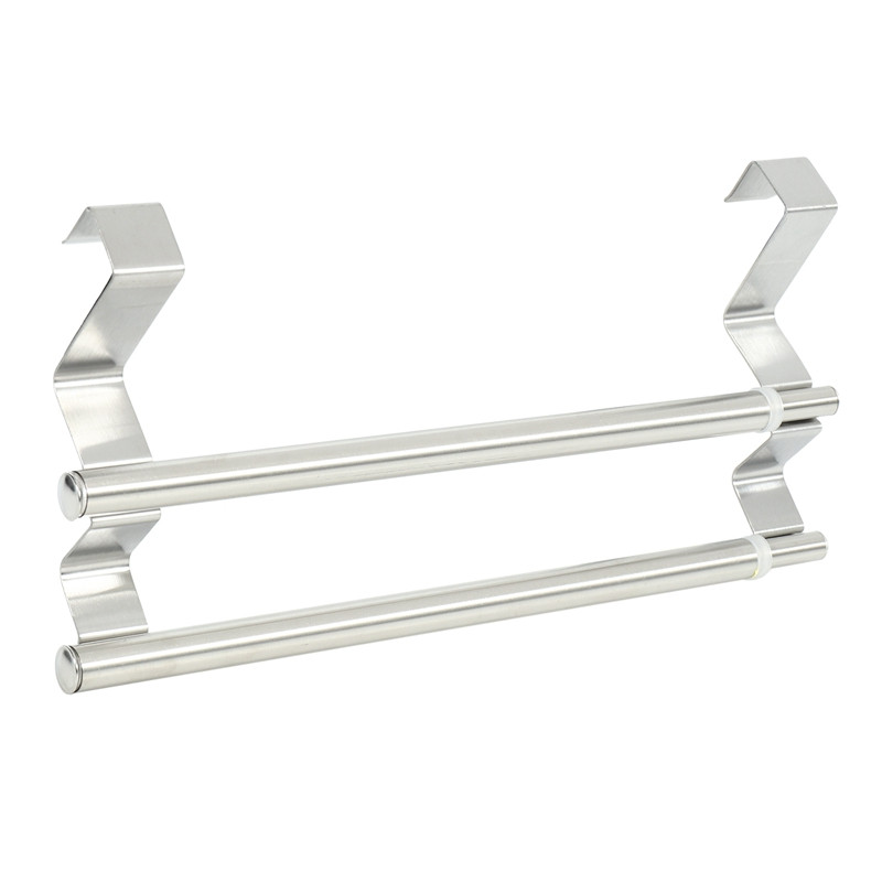 Κουζίνα πάνω από ντουλάπι Διπλό ράφι για πετσέτες, επεκτάσιμη θήκη για πετσέτες χεριών για καθολική εφαρμογή στο εσωτερικό ή στο εξωτερικό