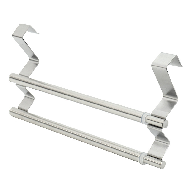 Κουζίνα πάνω από ντουλάπι Διπλό ράφι για πετσέτες, επεκτάσιμη θήκη για πετσέτες χεριών για καθολική εφαρμογή στο εσωτερικό ή στο εξωτερικό