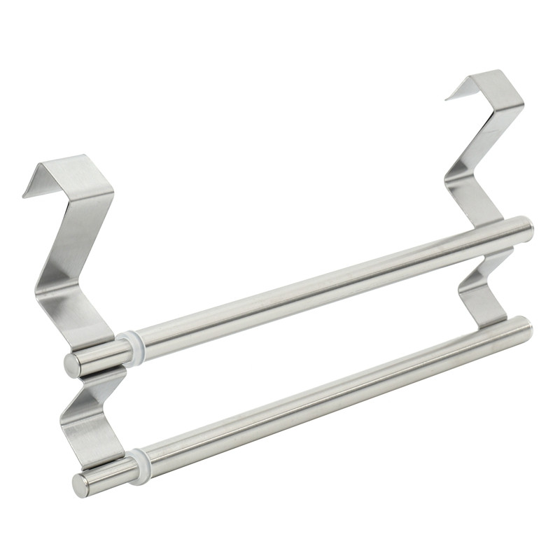 Κουζίνα πάνω από ντουλάπι Διπλό ράφι για πετσέτες, επεκτάσιμη θήκη για πετσέτες χεριών για καθολική εφαρμογή στο εσωτερικό ή στο εξωτερικό