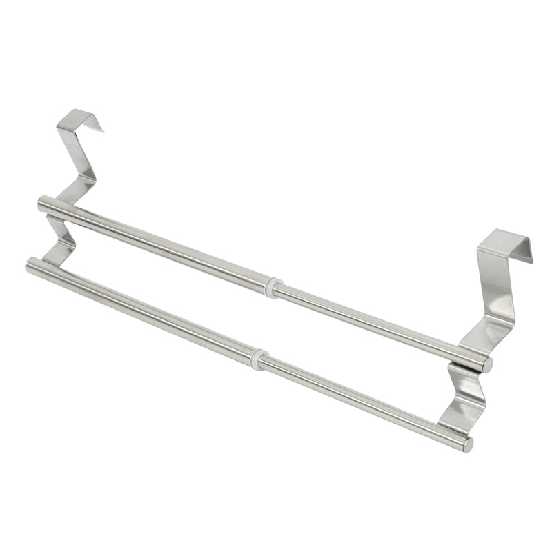 Κουζίνα πάνω από ντουλάπι Διπλό ράφι για πετσέτες, επεκτάσιμη θήκη για πετσέτες χεριών για καθολική εφαρμογή στο εσωτερικό ή στο εξωτερικό