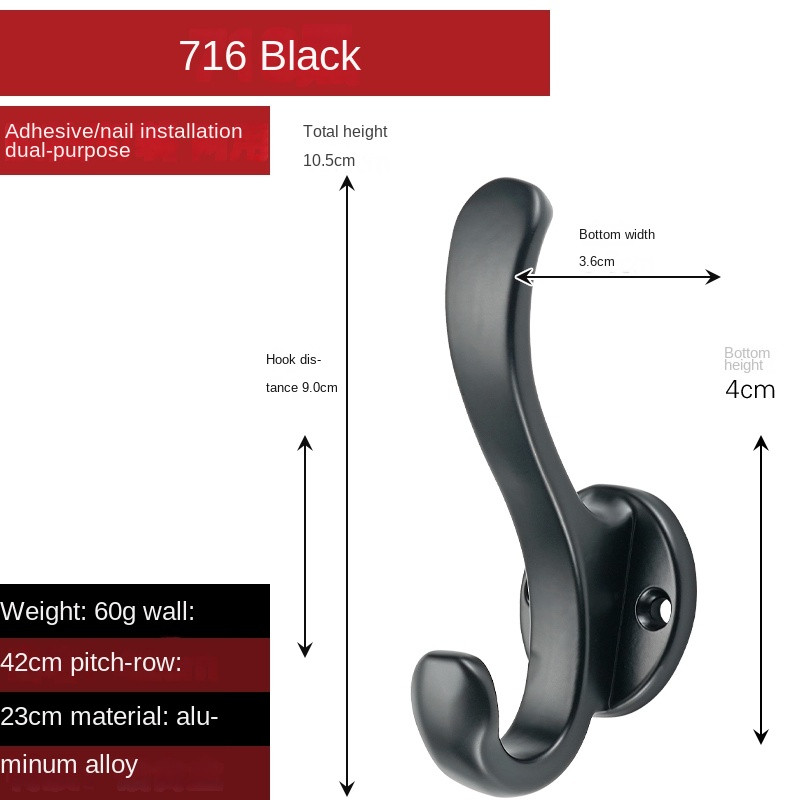 Pannlart Άγκιστρο τοίχου από κράμα ψευδαργύρου Μοντέρνα κρεμάστρα τοίχου Βιδωτοί γάντζοι Παράθυρο Ντουλάπα Πόρτα Κουζίνα Μπάνιο Δωμάτιο Θήκη για πετσέτες