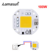 Nesuvirinamas 100 W 70 W 50 W COB LED lustas prožektoriui 220 V 110 V integruotas LED šviesos karoliukas Aliuminis F5454 Baltas Šiltas