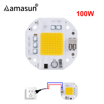 Без заваряване 100W 70W 50W COB LED чип за прожектор Прожектор 220V 110V Вградени LED светлинни перли Алуминий F5454 Бяло Топло