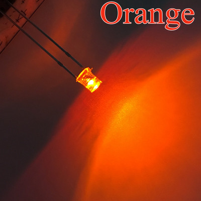 100 vnt F3 3 mm 2 kontaktų plokščia balta raudona geltona mėlyna žalia rožinė diodas plataus kampo šviesos diodų lempa itin ryškios LED lemputės