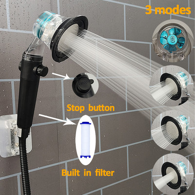 Нов дизайн Пропелерна душ слушалка за баня Високо налягане Спестяване на вода с регулируем бутон Вграден филтър Ръчна душ слушалка