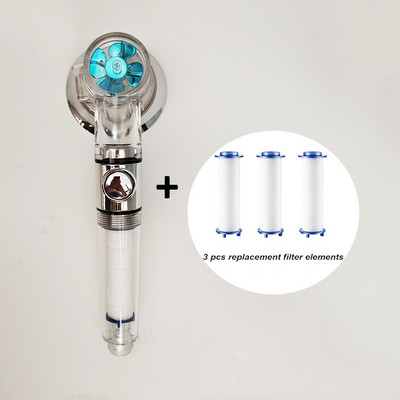 Jauna dizaina propelleris vannas istabas dušas galva augstspiediena ūdens taupīšana ar regulējamu pogu, iebūvētu filtru rokas dušas galviņa