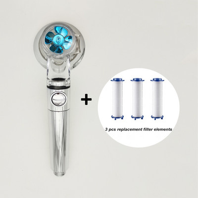 Jauna dizaina propelleris vannas istabas dušas galva augstspiediena ūdens taupīšana ar regulējamu pogu, iebūvētu filtru rokas dušas galviņa