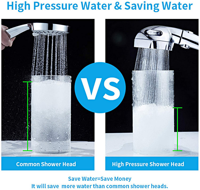 Universal Μπανιέρα Ντους υψηλής πίεσης Βροχή Τρεις λειτουργίες Ρυθμιζόμενη εξοικονόμηση νερού Πολυτελές σπίτι Ξενοδοχείο Ψεκαστήρας Μπάνιο Κεφαλή ντους