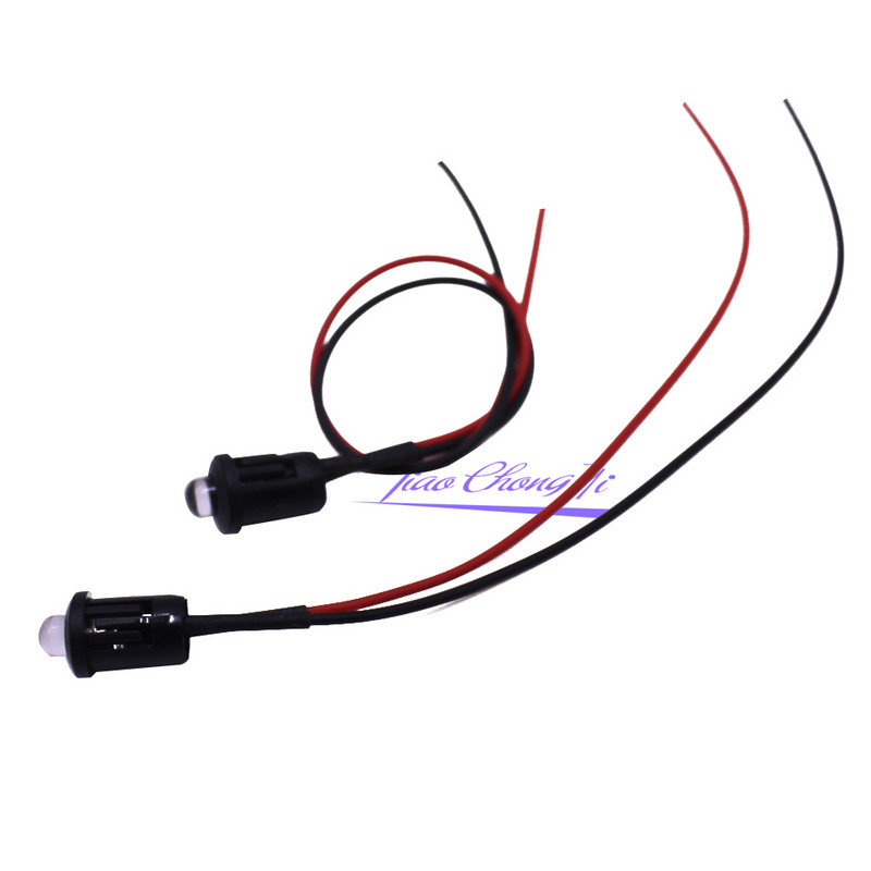 20 vnt./stal. DC12V F3mm 5mm 20cm Apvalus iš anksto laidinis vandens skaidrus LED lempos lemputė Iš anksto prijungti spinduliuojantys diodai, skirti namų dekoravimui