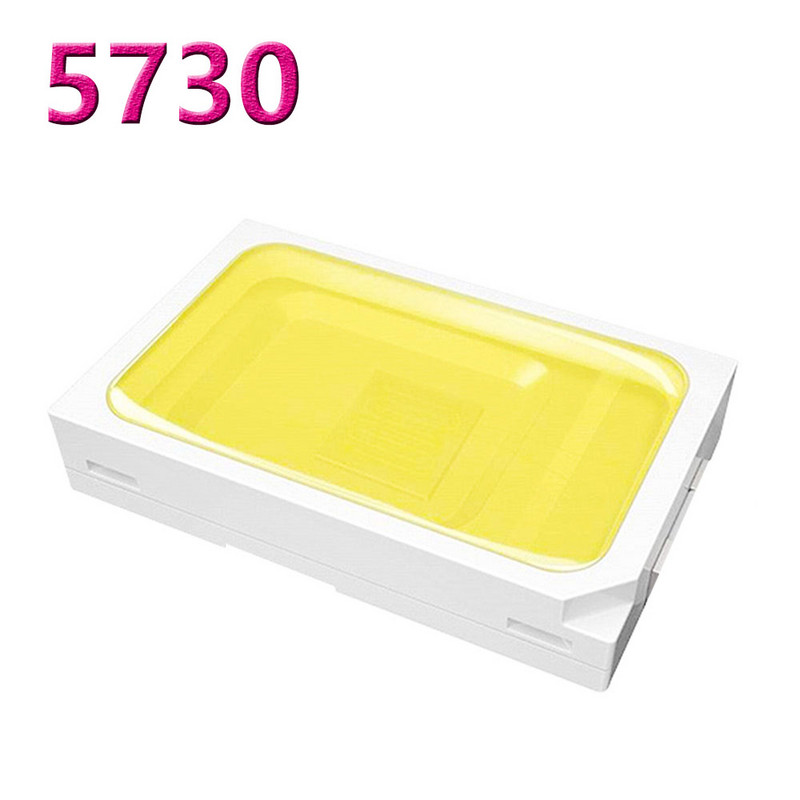100 vnt. 0,5 W SMD 5730 ir 2835 LED COB mikroschemų lempos karoliukai šviesiai balti arba šilti 120 LM paviršinio montavimo PCB skleidžiančio diodo lempa (3,3–3,6 V)