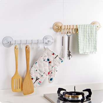 Περιστρεφόμενη κρεμάστρα για πετσέτες μπάνιου με 6 συνδεδεμένα γάντζος Πολυλειτουργική γωνιακή κρεμάστρα αποθήκευσης κουζίνας μπάνιου