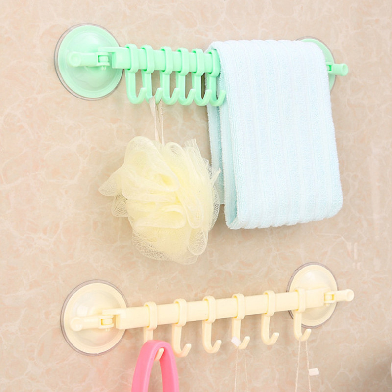 Περιστρεφόμενη κρεμάστρα για πετσέτες μπάνιου με 6 συνδεδεμένα γάντζος Πολυλειτουργική γωνιακή κρεμάστρα αποθήκευσης κουζίνας μπάνιου