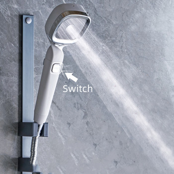 4 режима на душ слушалка с високо налягане с бутон за включване и изключване Пръскачка Водоспестяваща регулируема душ дюза Филтър за баня
