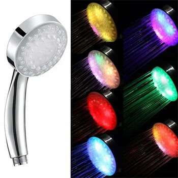 Κεφαλή ντους LED 7 χρωμάτων Αυτόματη αλλαγή χρώματος LED Φως ντους Εξοικονόμησης νερού Αξεσουάρ μπάνιου κεφαλής ντους