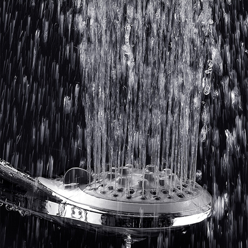 Zhang Ji 5 Modes Ακροφύσιο σιλικόνης Κεφαλή ντους HandHold Rainfall Jet Spray Υψηλής πίεσης Ισχυρή κεφαλή ντους Επιχρωμίωση