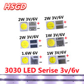 10-100db 3030 Háttérvilágítás Nagy teljesítményű LED DUPLAS CSIPEK 1w 1,5W 2w 3V-3,6V 6v lextar JUFEI AOT Hideg fehér PT30A66 TV