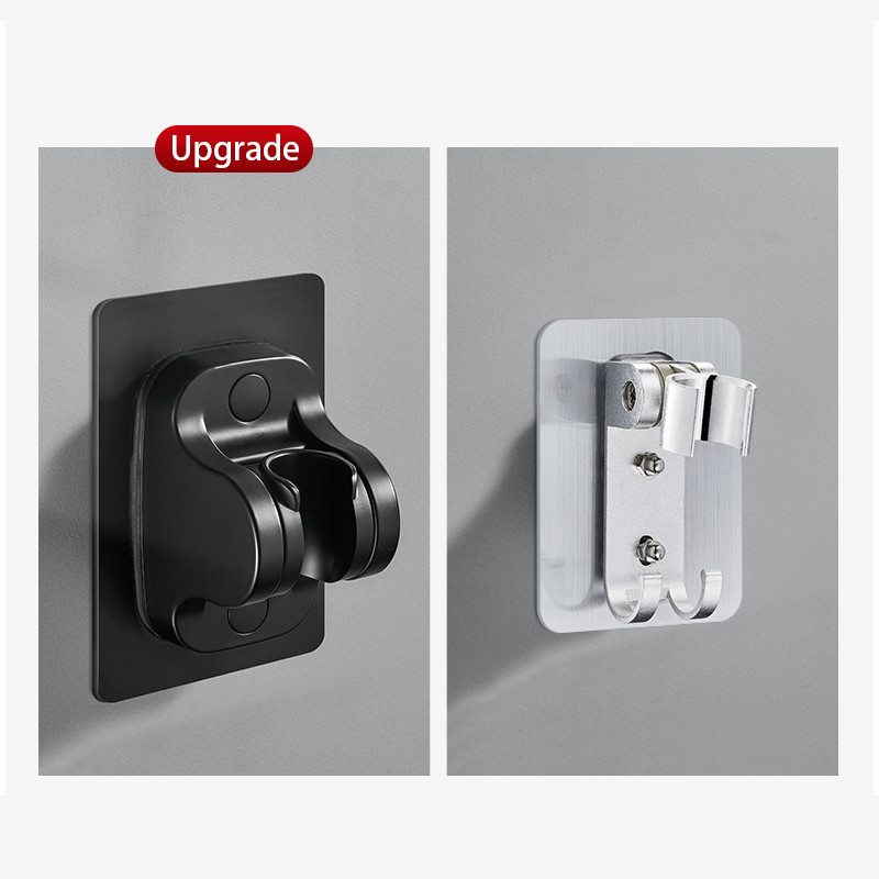 Βάσεις στήριξης κεφαλής ντους Μαύρη βεντούζα Ρυθμιζόμενη βάση τοίχου για αξεσουάρ μπάνιου χωρίς μπανιέρα βάσης τρυπανιού