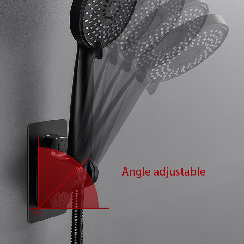 Βάσεις στήριξης κεφαλής ντους Μαύρη βεντούζα Ρυθμιζόμενη βάση τοίχου για αξεσουάρ μπάνιου χωρίς μπανιέρα βάσης τρυπανιού