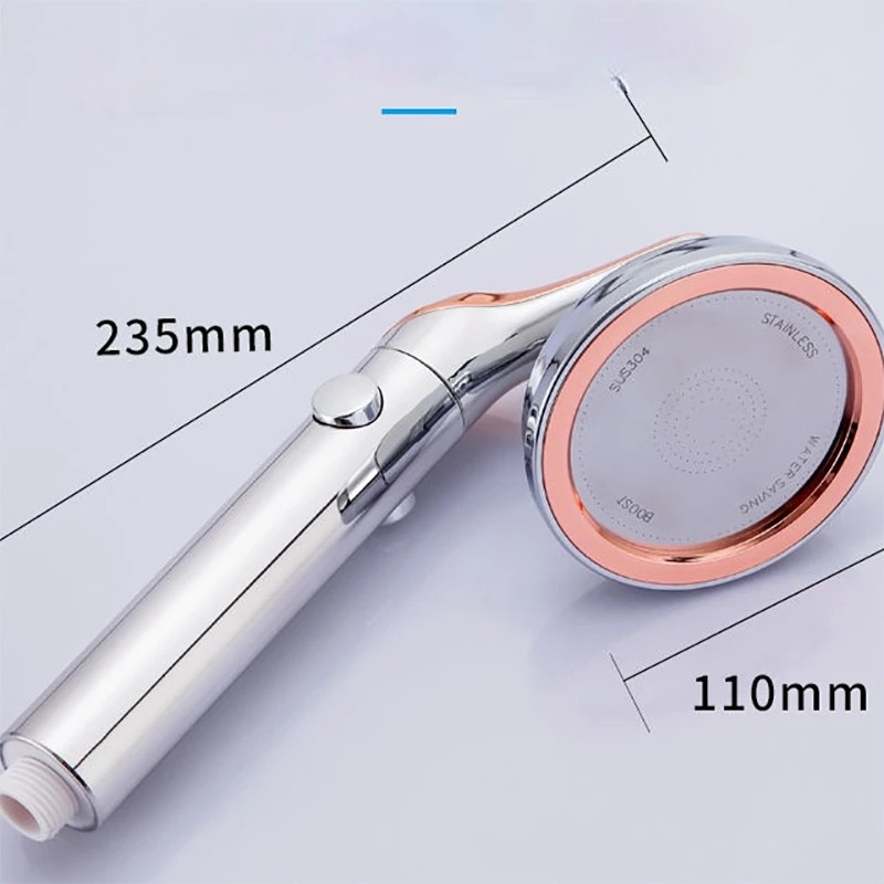 Κεφαλή ντους μπάνιου Ρυθμιζόμενη κεφαλή ντους Υψηλής πίεσης νερού που εξοικονομεί ένα κουμπί για να σταματήσει το νερό Κεφαλές ντους