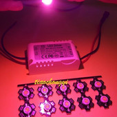 ingyenes szállítás 2018 New Arival, 3W teljes spektrumú, 400nm-840nm-es LED növekedési lámpák 6-10x3W led meghajtóval a növény számára