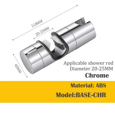Zuhanytartó zuhanysín tartó Állítható 20-25 mm ABS króm zuhanyfej tartó Fürdőszoba kiegészítők Univerzális
