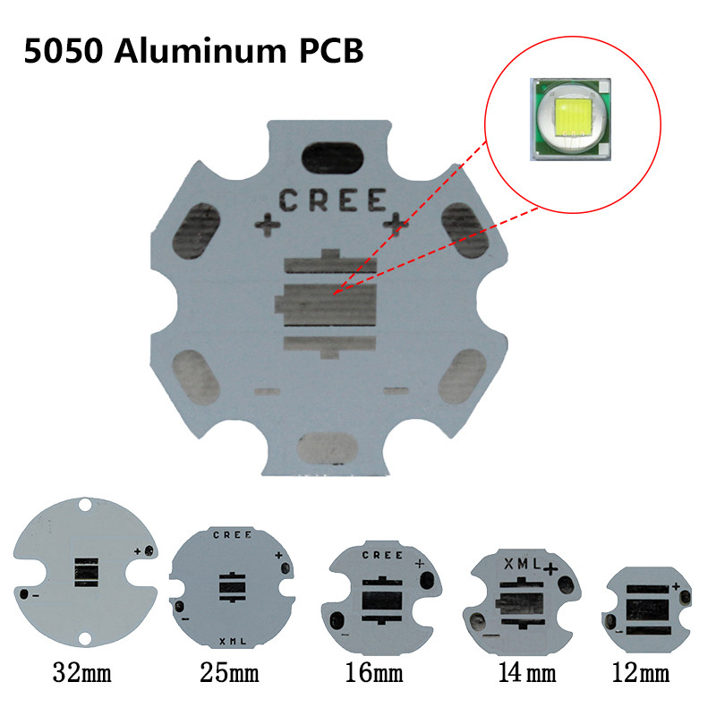 25 ΤΕΜ CREE 3535 XPE XTE XPG2 5050 XM-L T6 XML2 Πλακέτα PCB αλουμινίου 20/16/14/12/8 mm Για DIY