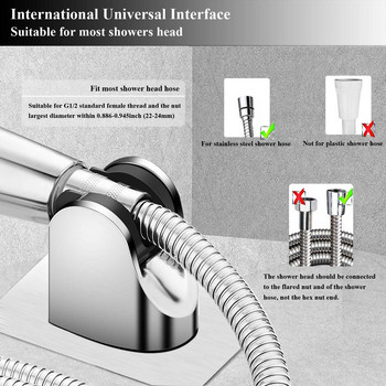 Аксесоари за баня Държач за душ слушалка Самозалепваща се монтирана на стена душ глава Фиксирана основна плоча Регулируема скоба за дома