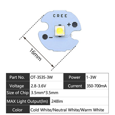 10 DB 1W 3W 3535 SMD nagy teljesítményű LED dióda Chip emitter hideg fehér meleg fehér CREE XPE XP-E XPG2 csere kerékpár zseblámpához