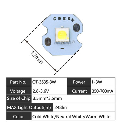 10 DB 1W 3W 3535 SMD nagy teljesítményű LED dióda Chip emitter hideg fehér meleg fehér CREE XPE XP-E XPG2 csere kerékpár zseblámpához