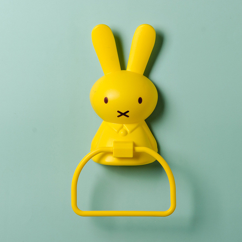Παιδική κρεμάστρα για πετσέτες Rabbit Πλαστική σχάρα χωρίς σημάδια Αδιάβροχη κρεμαστή κρεμάστρα κινουμένων σχεδίων Μη διάτρητη κρεμάστρα για πετσέτες τοίχου