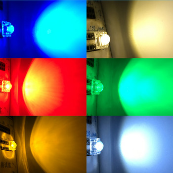 100 τμχ Min F5 5mm Κόκκινο Πράσινο Μπλε Λευκό Κίτρινο Dome Flux Water Clear Piranha 1,9~3,4V Light Lamp DIY Emitting Diodes Led Bulb
