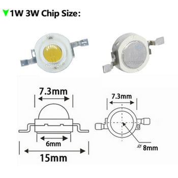 Чип за LED COB лампа 1W 3W LED с висока мощност Топло студено бяло 450nm мъниста Mini Blub Diode SMD за Направи си сам прожектор Прожектор за отглеждане на растения