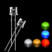 100db 3mm 5mm fehér meleg kék zöld sárga piros UV rózsaszín lapos felső DIP LED diódák szuper fényes széles látószögű LED lámpa