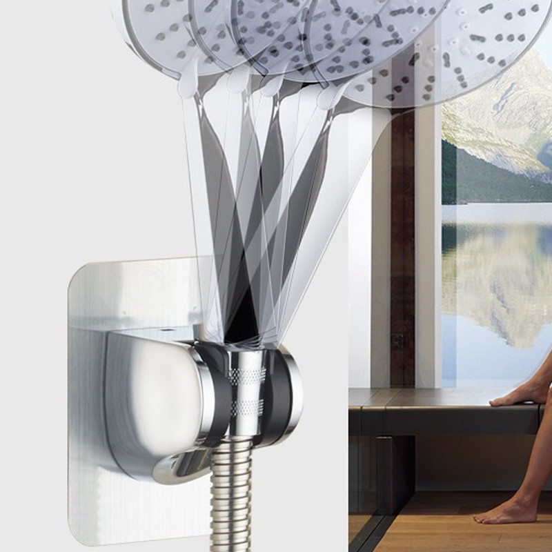 Naudingas reguliuojamas poliruotas lipnus rankinis įsiurbimas be gręžimo dušo galvutės laikiklis Dušo galvutės stovas Reguliuojamas be smūgių