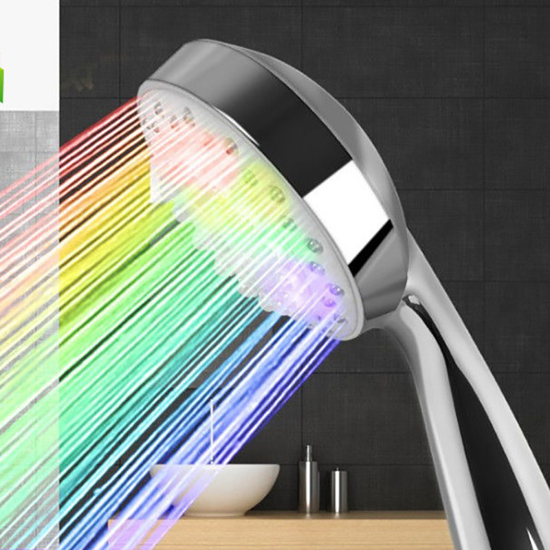 Φωτιστικό Led Glowing Automatic 7 Color Changing Automatic Handheld Water Εξοικονόμηση Ντους Μπάνιο Μπάνιο Κεφαλή ντους που αλλάζει χρώμα