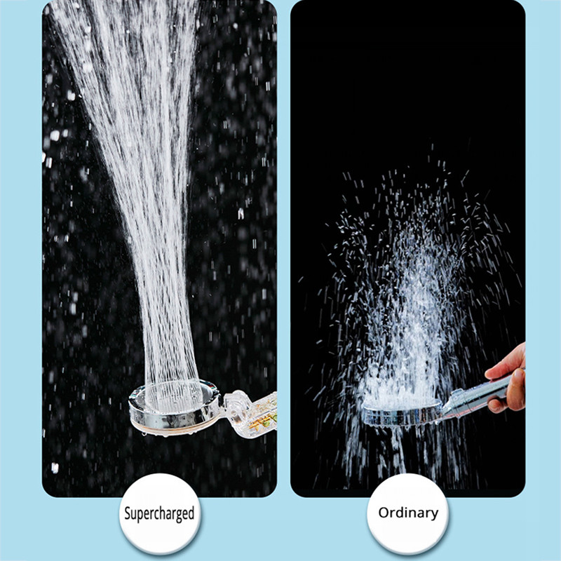 90 Περιστροφή Υψηλής Πίεσης Εξοικονόμησης Νερού Κεφαλή ντους με Turbofan με φίλτρο Αξεσουάρ μπανιέρας ντους με υπερτροφοδότηση