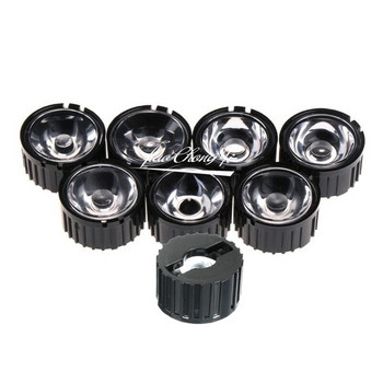 10 комплекта висока мощност 1W 3W 5W LED лещи 20MM PMMA лещи със скоба 5 8 15 25 30 45 60 90 120 градуса за 1 3 5 вата светещи мъниста