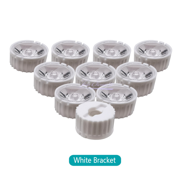 10 σετ φακός LED υψηλής ισχύος 1W 3W 5W 20MM Φακοί PMMA με βραχίονα 5 8 15 25 30 45 60 90 120 μοιρών για 1 3 5 Watt Light Beads