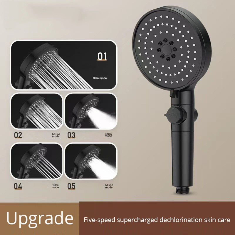 Αναβάθμιση μεγάλου πάνελ Υπερτροφοδοτούμενος πέντε ταχυτήτων κατασκευασμένος από υλικό ABS Σκληρό και ανθεκτικό στην πτώση φίλτρο Κεφαλή ντους Αξεσουάρ μπάνιου