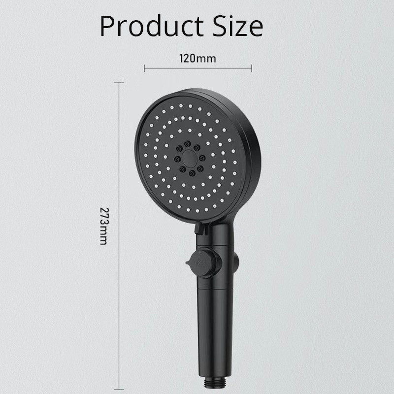 Αναβάθμιση μεγάλου πάνελ Υπερτροφοδοτούμενος πέντε ταχυτήτων κατασκευασμένος από υλικό ABS Σκληρό και ανθεκτικό στην πτώση φίλτρο Κεφαλή ντους Αξεσουάρ μπάνιου