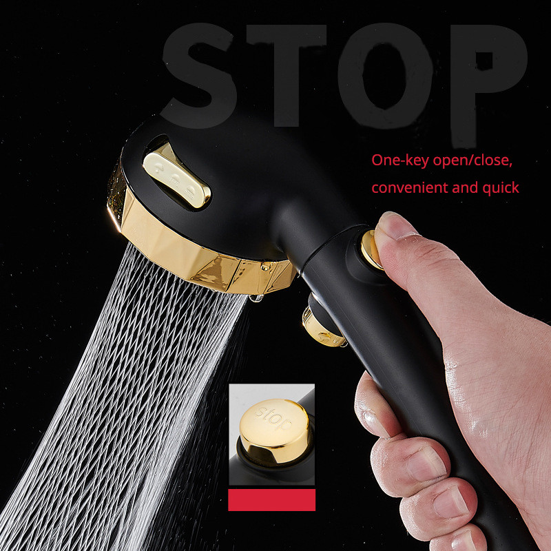 Υψηλής ποιότητας ρυθμιζόμενη υπό πίεση 3 λειτουργίες Ένα κλειδί για να σταματήσει την εξοικονόμηση νερού βροχής Αξεσουάρ χειρός μπάνιου Κεφαλή ντους