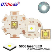 Nagy teljesítményű LED-chip 20 W sík kör alakú lézergyöngy XML 5050 SMD hideg fehér kültéri zseblámpa-kiegészítő izzóhoz