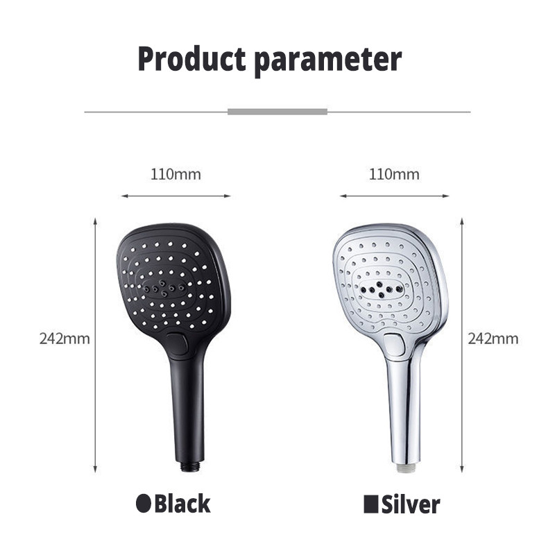 Μεγάλο πάνελ Χειρός ντουζιέρας Αναβάθμιση υψηλής πίεσης Κεφαλή ντους 3 Λειτουργίες Ακροφύσιο εξοικονόμησης νερού Αξεσουάρ μπάνιου βροχής