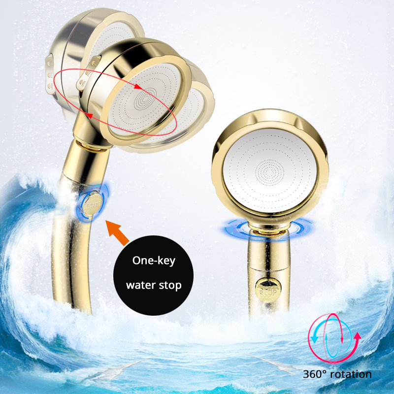 ZENBEFE 360 Περιστρεφόμενη κεφαλή ντους Ρυθμιζόμενη κεφαλή ντους εξοικονόμησης νερού 3 Λειτουργία ντους Πίεση νερού κεφαλή ντους με κουμπί διακοπής